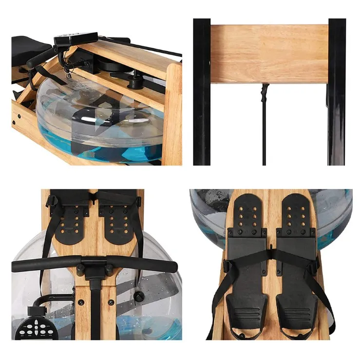
Linmin New arrival High Quality Home Use Foldable Water Rowing Machine oak water resistance wooden indoor rowing machine 