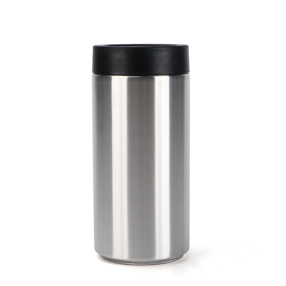 Custom logo keep cold double wall stainless steel insulated 12oz skinny can cooler