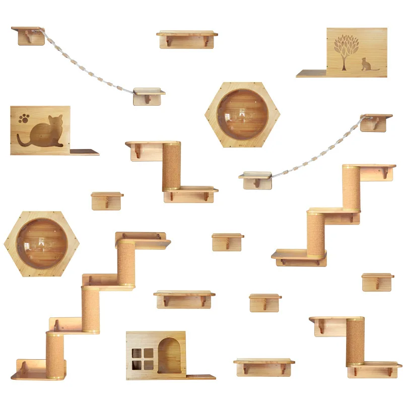 
Wood Wall Floating Cat Perch Modern Beds and Perches Cats Shelf 