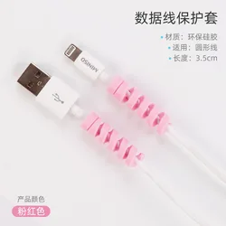 Silicone Data Line Charger Spiral USB Cable Protector for iPhone Charging Cable Protection