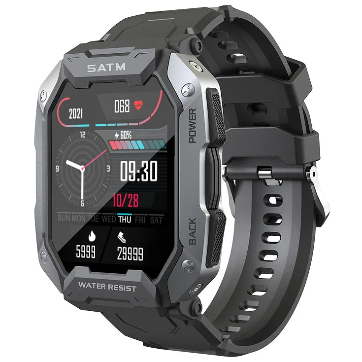 Amazon Hot C20 Smart watch fitness tracker 1.71inch large battery outdoor sport  5ATM  IP68 waterproof heart rate smartwatch men