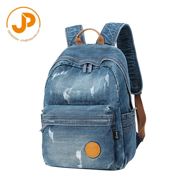 wholesale new design jeans shoulder durable cartoon school backpack bag