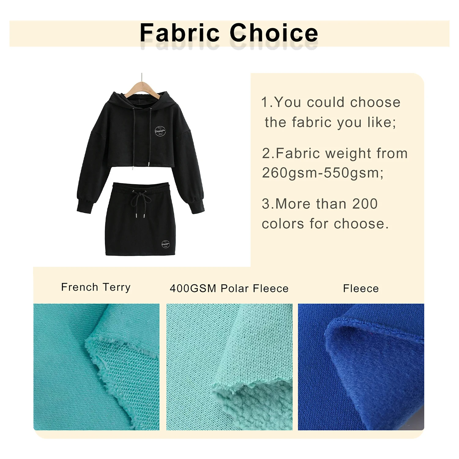 Spring Fashion Long Sleeve Crop Top Hoodie And Mini Skirts Set Two Piece Skirt Sets Women Outfits Casual Solid Color Dress Set