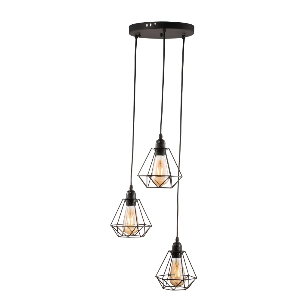 Nordic loft vintage industrial pendent light bar coffee shop glass shade pendant lamp