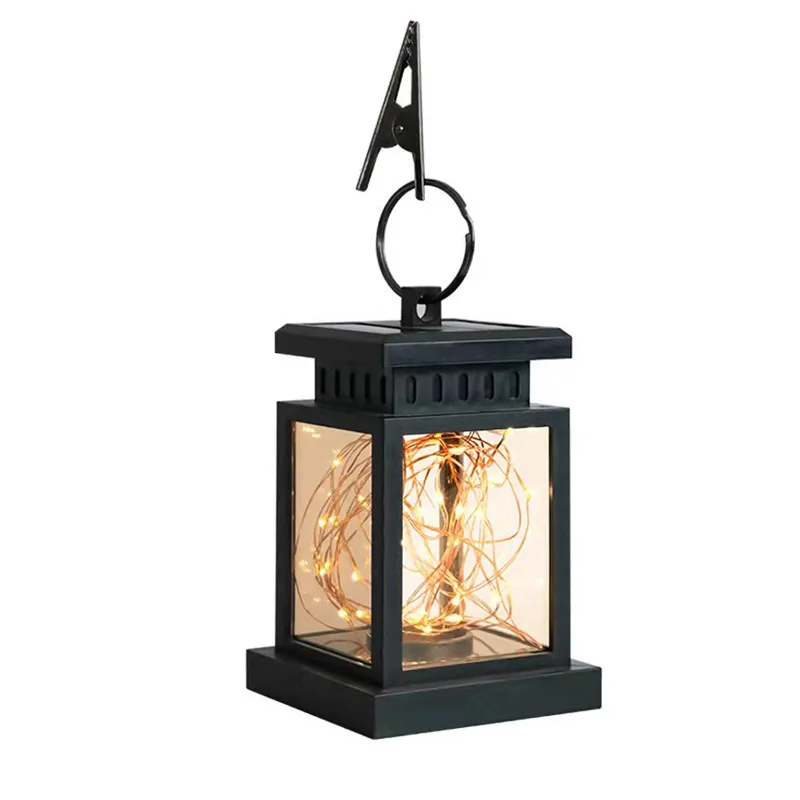 Snowproof LED Solar Lantern Light Flickering Candle Outdoor Lighting Hanging Smokeless Solar Lantern for Camping Garden