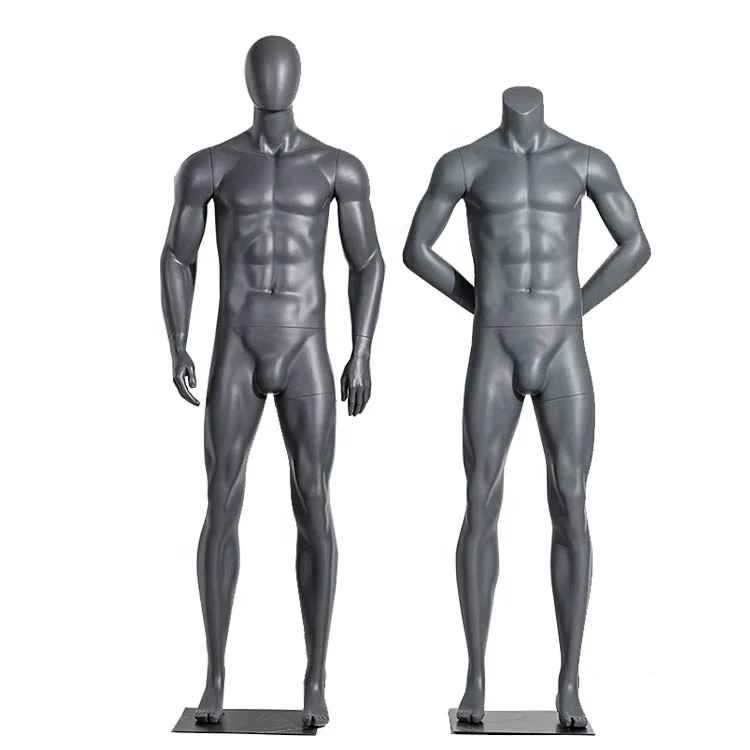 Clothing Store Window Display Men Fitness Mannequins Full Body Grey Sports Male Muscle Mannequin