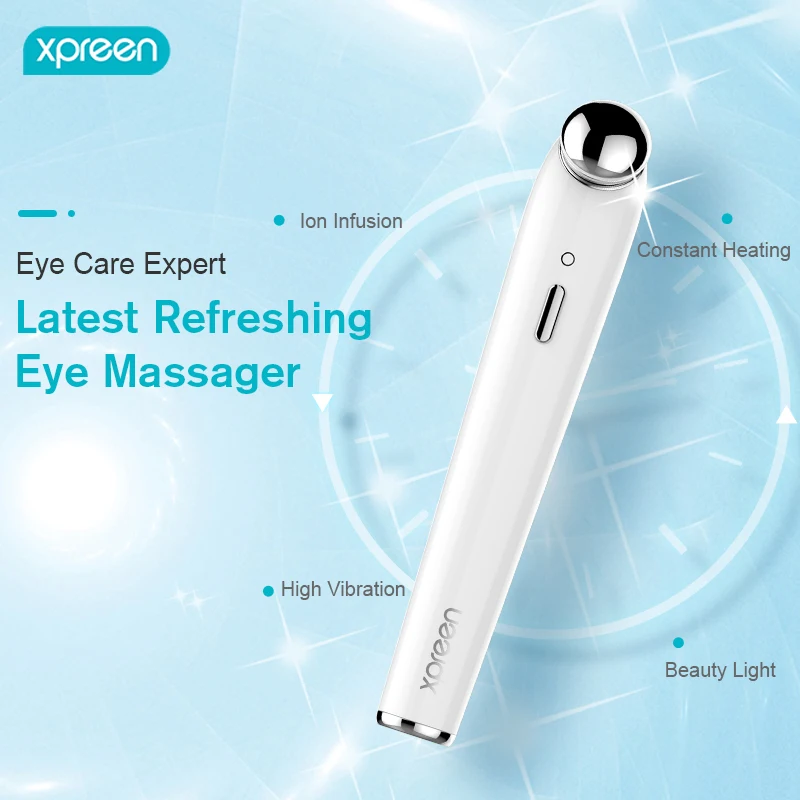 Electric Skin Care Tool Device Vibration Eye And Lip Massager Wand Stick Pen Eye Lip Beauty Enhancer Massager With Heat And Led