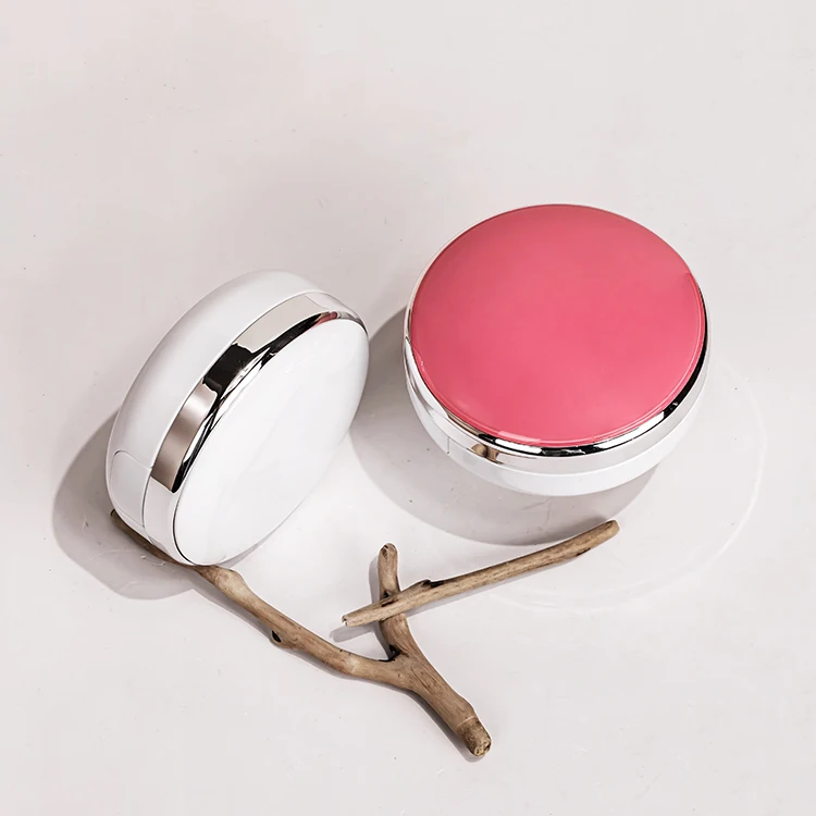 Round plastic air cushion case makeup powder case tools bb cream empty foundation case with mirror
