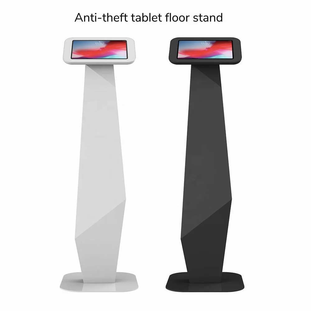 Auto Show Tablet Floor Stand For iPad Samsung Lenovo Exhibition Tablet Stand Holder Tablet Trade Show Kiosk PC Lock Floor Stand