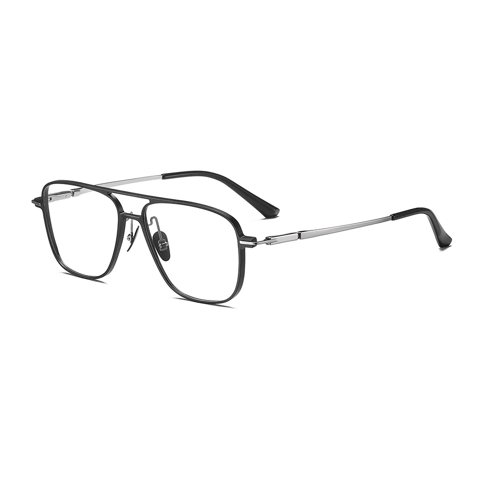 BW3006 Fashion twin bridge pilot oversized aluminum frame optical prescription glasses
