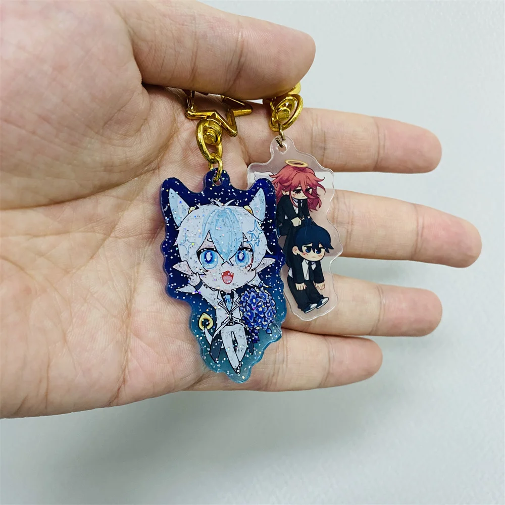 Wholesale Make Your Own Keychain Custom Logo Printed Acrylic Charms Free Sample Clear Plastic Cartoon Anime Keychain