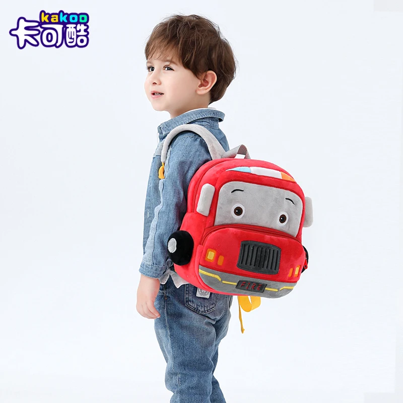 Cartoon Car Backpack Boys Girls 2-4 Years Old Plush Backpack Fast Shipping girl schoolbag boy schoolbag