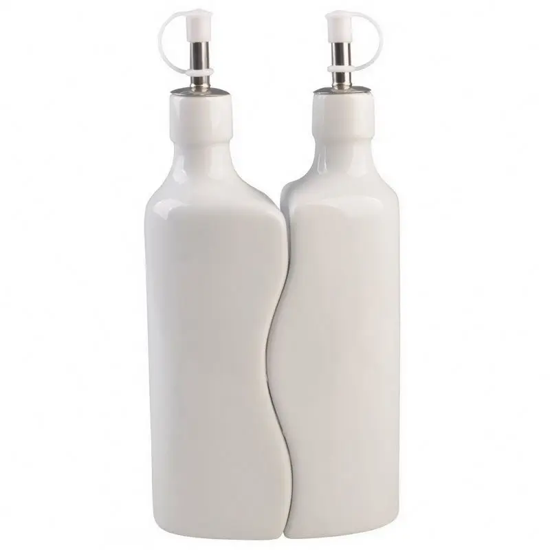 2023 New Products White Porcelain Modern Kitchen Cooking Ceramic Oil Bottle Olive Oil Dispense