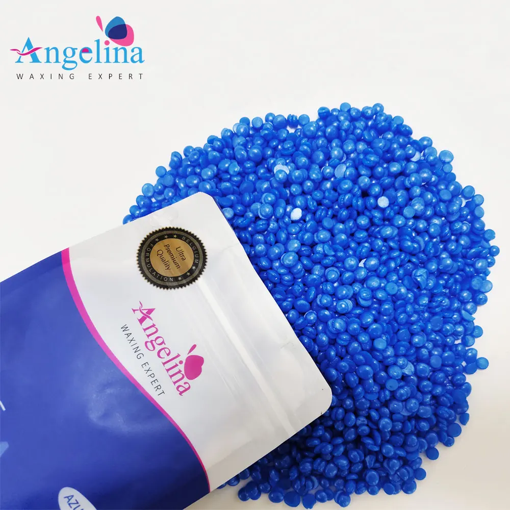 China Manufacturer Azulene Hard Wax 500g Synthetic Film Hot Wax for Hair Removal Body and Leg Sensitivities