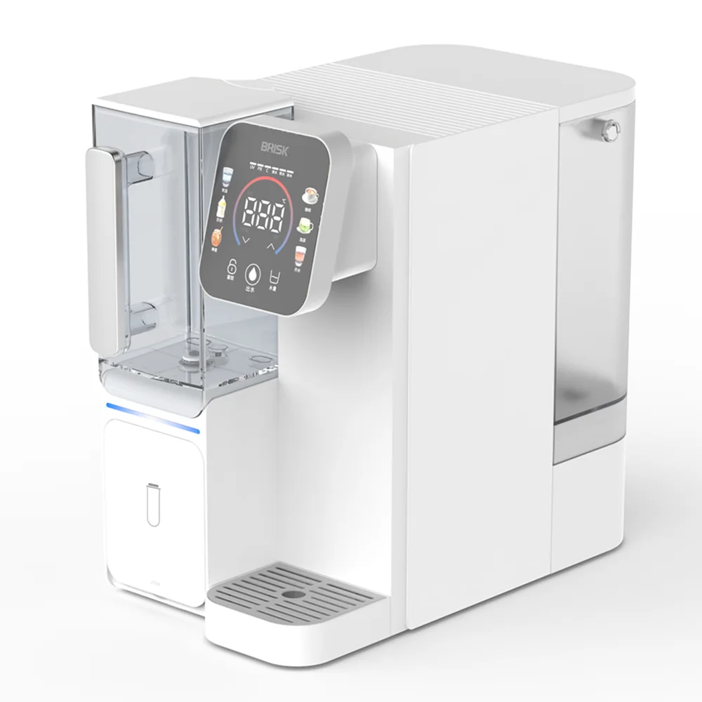 BRISK table top mobile reverse osmosis with activated carbon water filter heater system for home