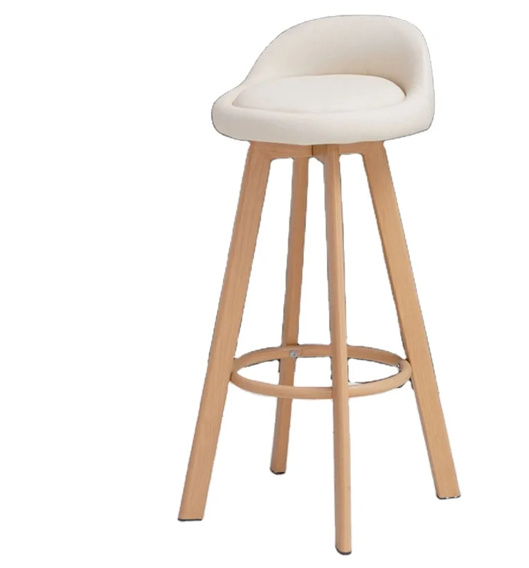 2022 new design and fashion wood hotel chairs bar high stool high quality