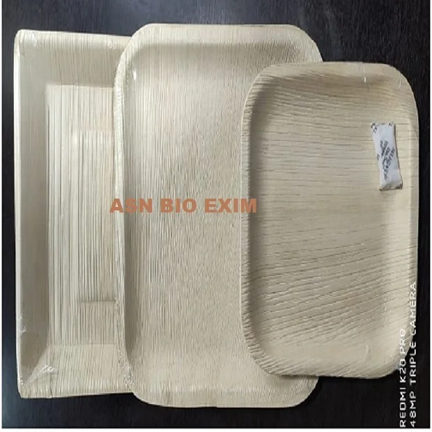  Высококачественные тарелки areca из пальмовых листьев экологически чистые биоразлагаемые квадратные Индии