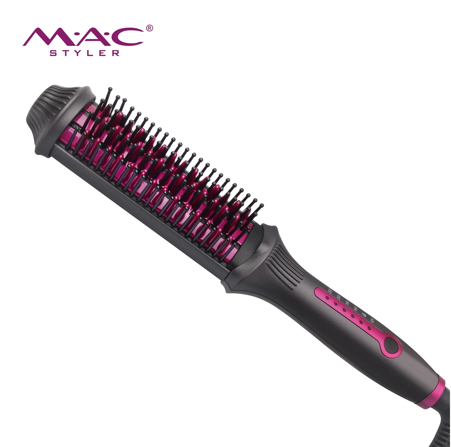 MAC Professional 2 in 1 Ceramic Brush Hair Straightener or Curler Electric Ceramic Hair Straightener Brush