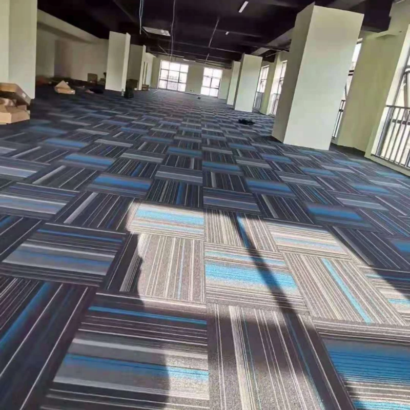 Manufacture Square Alfombra Heavy Traffic modern pattern Nylon Carpet Tiles Modular Office Commercial Carpet Tiles 50x50