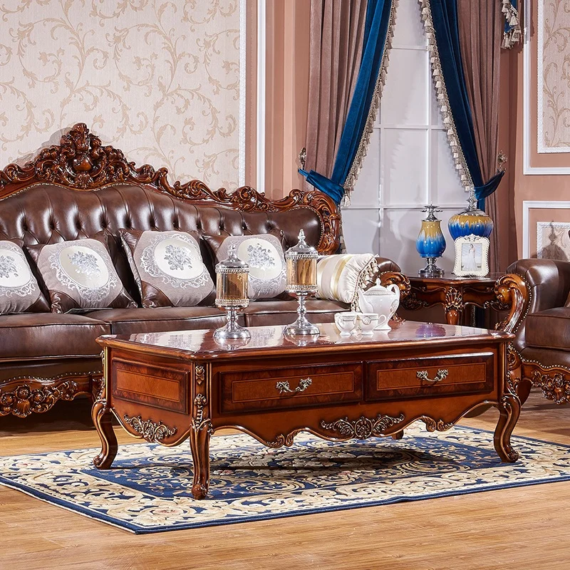 Best Seller Wood Carving Coffee Table, Living Room Furniture