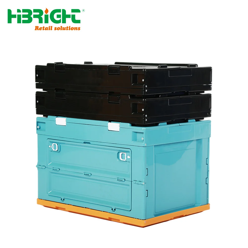 Home storage shop organization transportation Multipurpose plastic Foldable Storage Crate Storage Box (1600369731907)