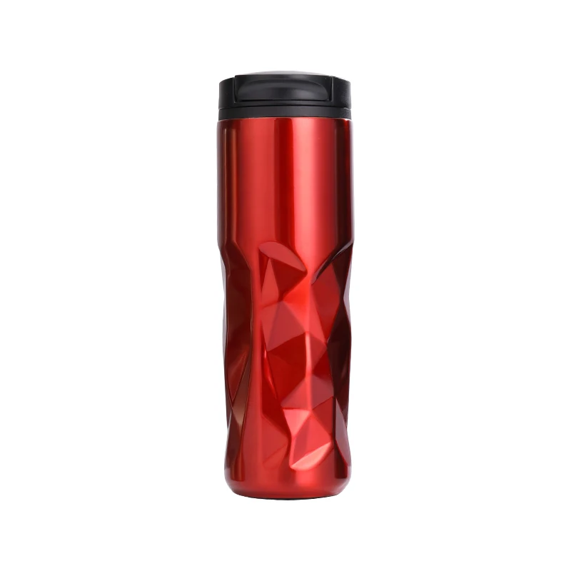 Modern travel coffee double wall plastic vacuum travel mug