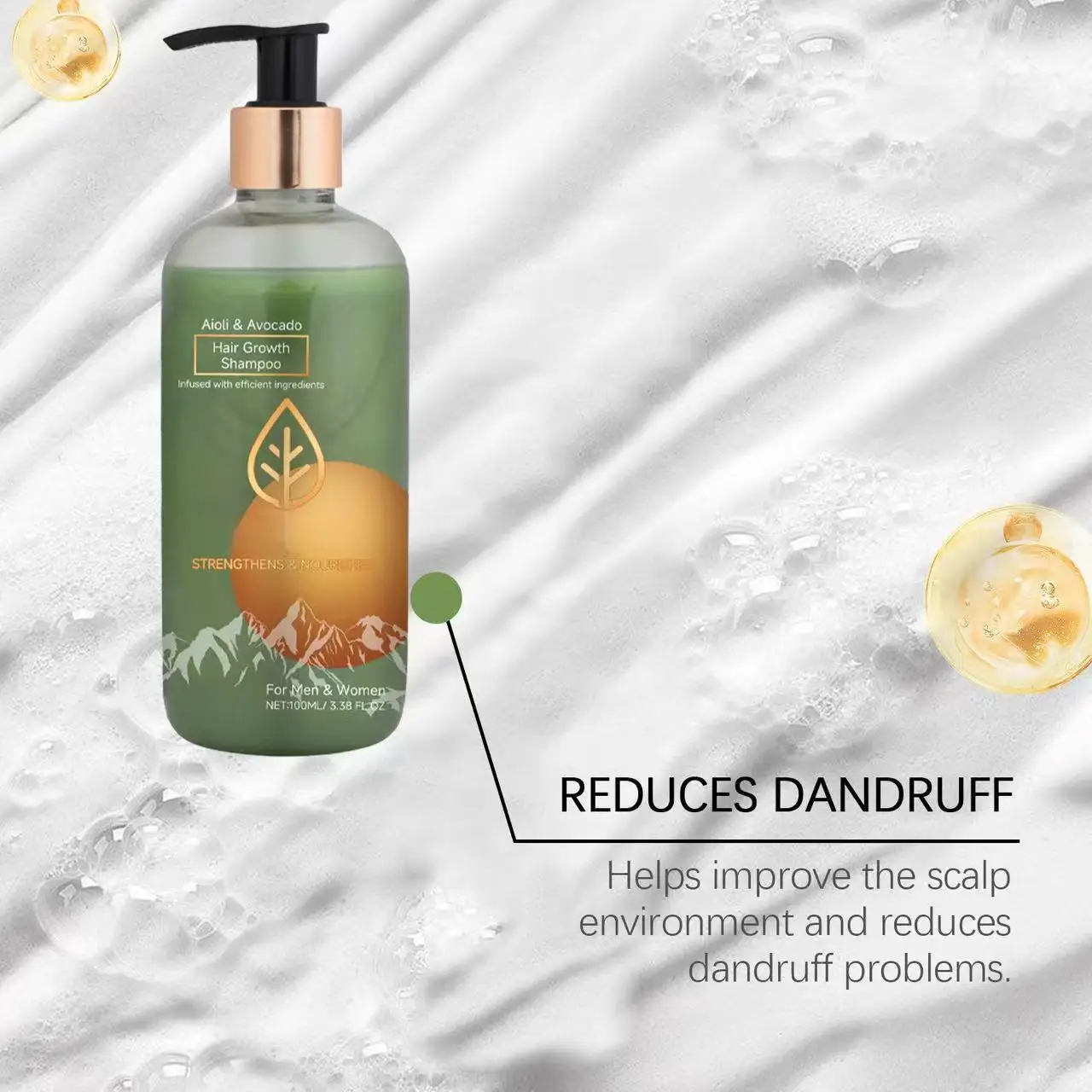 OEM Private Label Organic Refreshing Sulfate Free Shampoo Avocados Hair Care Product Avocado Shampoo
