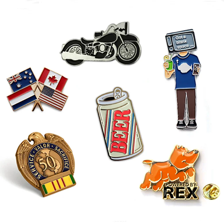 personalized metal lapel pin gold engraved customized logo souvenir american flag lapel pin