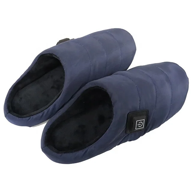 Custom wholesale Winter Battery Powered Rechargeable Indoor Bedroom Warm Carbon Fiber Heating Cozy Cotton Slippers home&outside