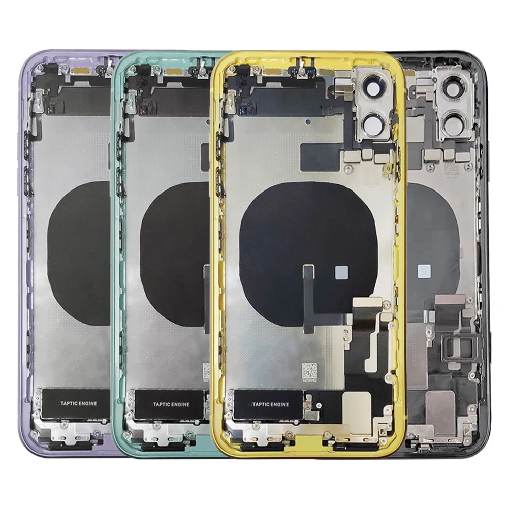 Factory Housing with Full Small Parts for iPhone 11 Back Door Battery Cover Metal Frame Body Chassis Case with Flex