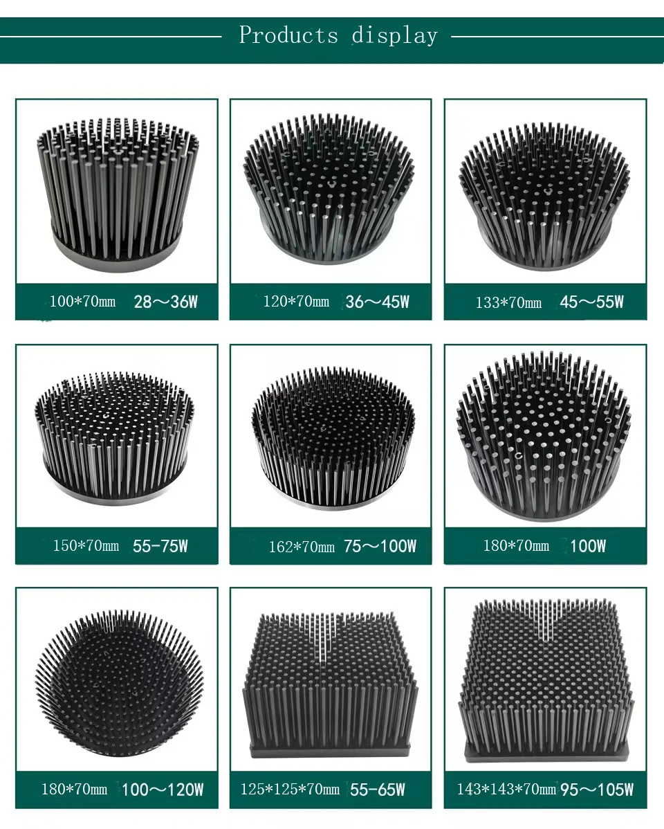 Hongyi Factory custom 200W Stage Lighting heatsink Cold Forging Radiator Aluminum Alloy Downlight Heat Sink For Led Grow Light