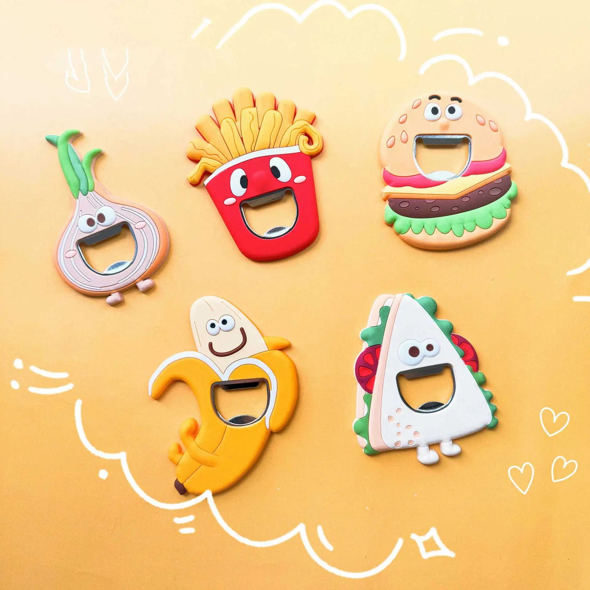 Creative Cute Silicone Cartoon Soft Rubber Bottle Opener Portable for Beer and Wine Corkscrews & Openers