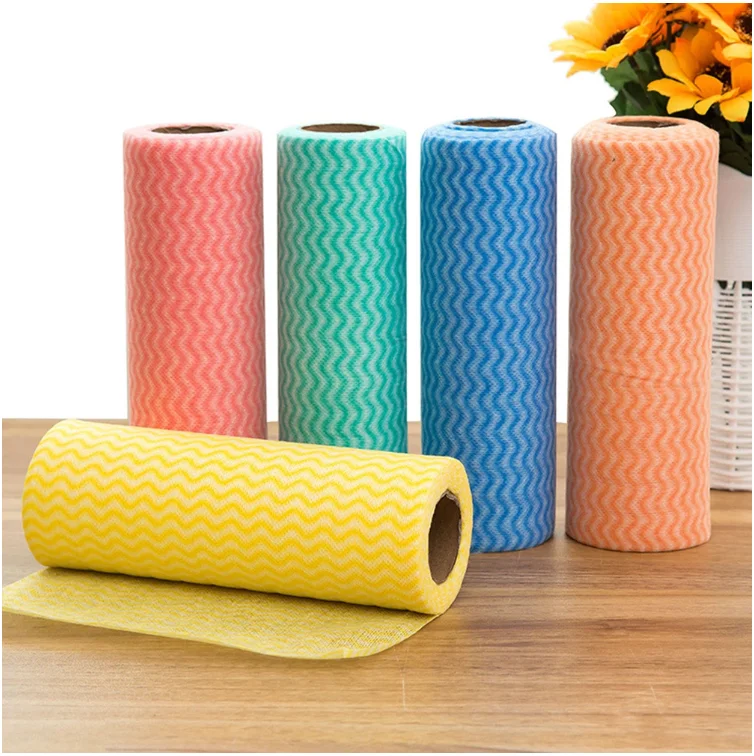 Custom Household Cleaning Products Disposable Wiping Rag Rolls Duster Dish Towel Cleaning Cloth Non woven Kitchen Rolls