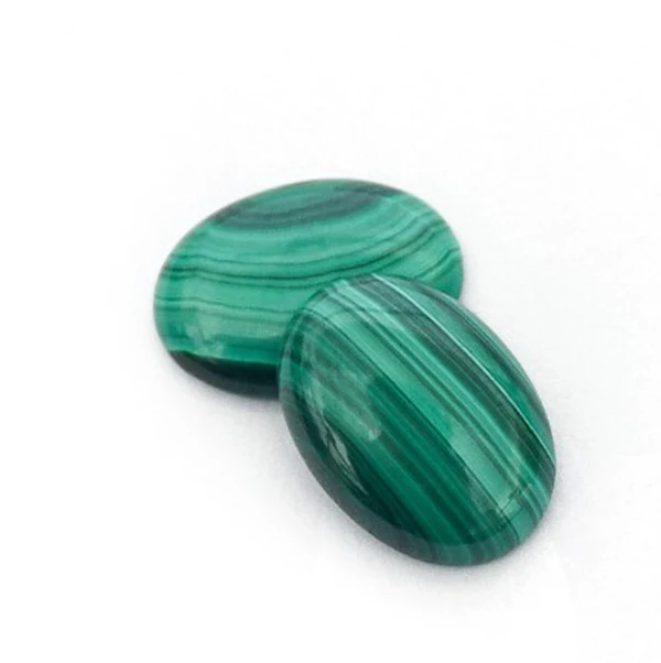 20mm Round Natural Malachite Gemstone Plain Back  Cabochon