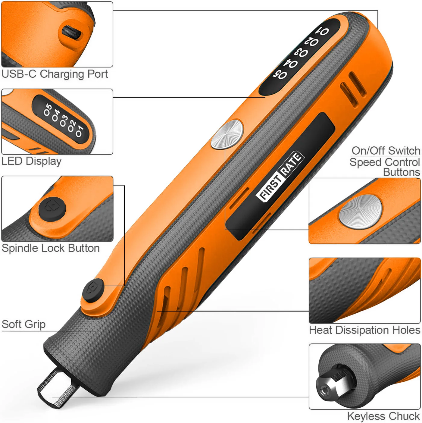 Rotary Tool Kit 5 Speed Power Rotary Tools with 84 Accessories,4V Rechargeable Power Rotary Tool