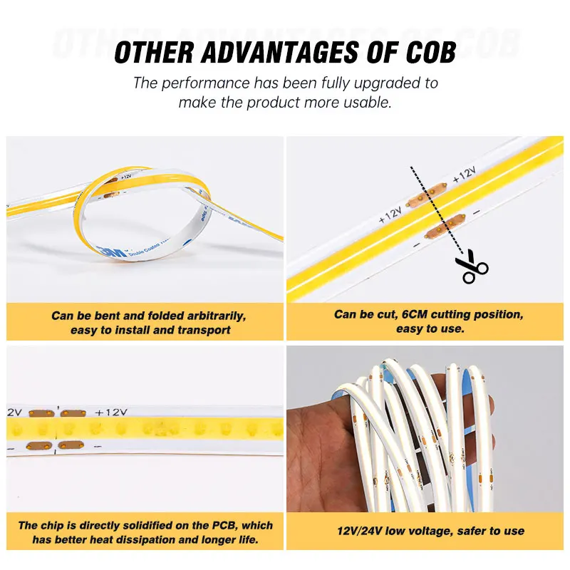 CCT zigbee RGB RGBW cob led strip light 24v 12V outdoor led strip light flexible waterproof led light strip with remote control