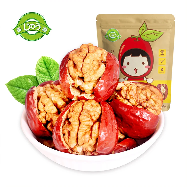 Синьцзян, сладкие здоровые закуски jujube, сушеные фрукты, красные даты с орехом