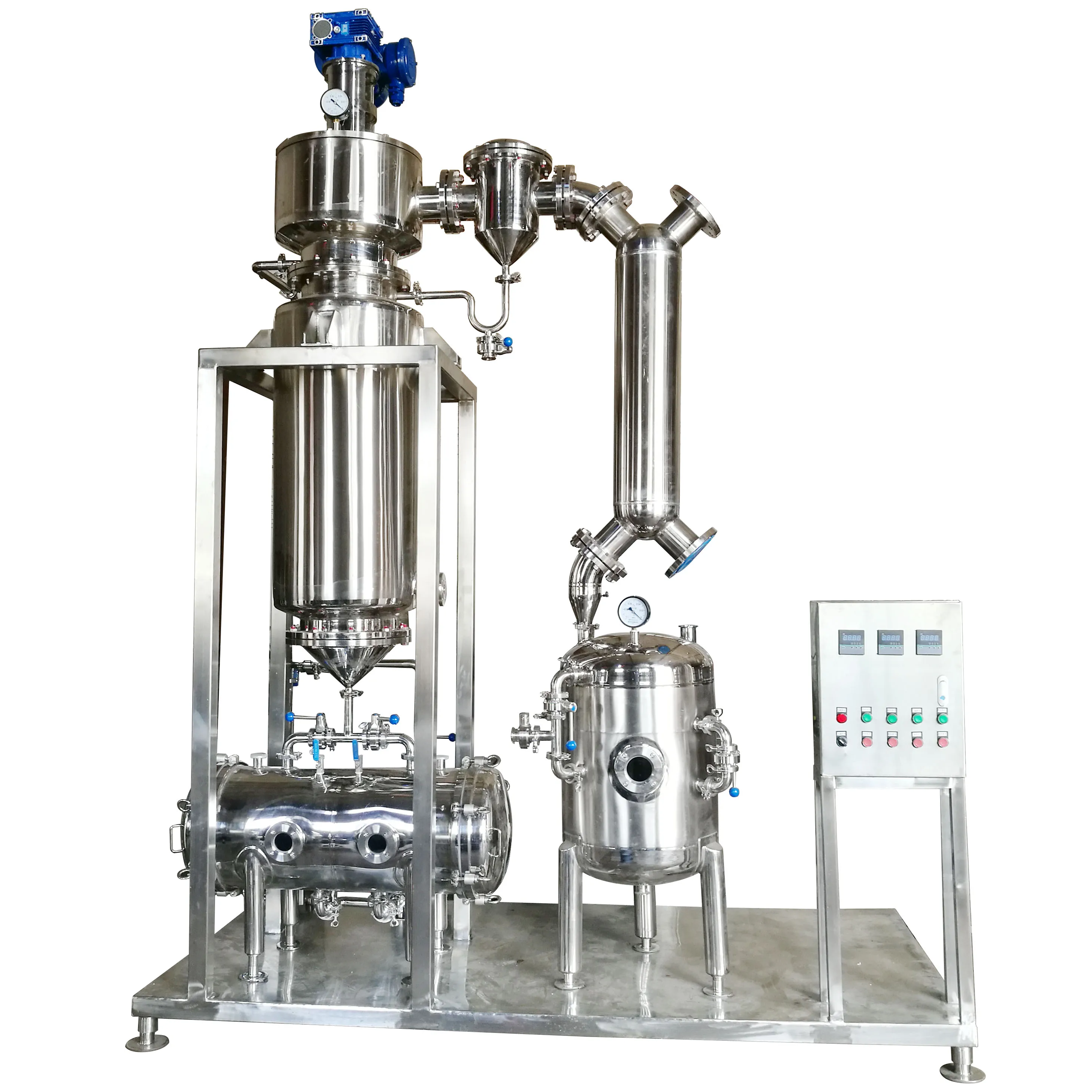 Scraper wiped agitated rotary Type thin film evaporator for crude oil concentration separation machine