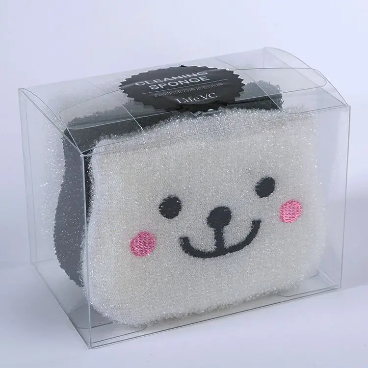 Wholesale Sponge Scoure Scrubber Popular cartoon cat dish cleaning sponge scrubber for kitchen