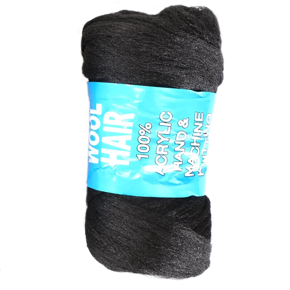 Brazilian Wool Hair, Wool Yarn for Hair Jumbo Braiding& Senegalese Twisting Hair Attachment Knitting