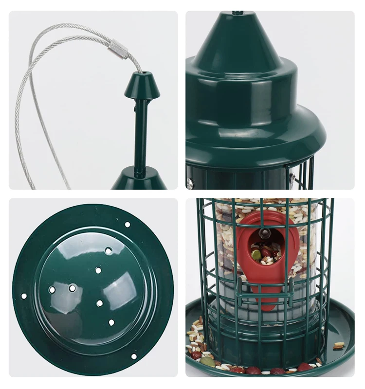 Hanging Wild Seed Aluminum Extra Thick Solid Transparent Steel Hanger Great Attracting Metal Birds Feeder Tube