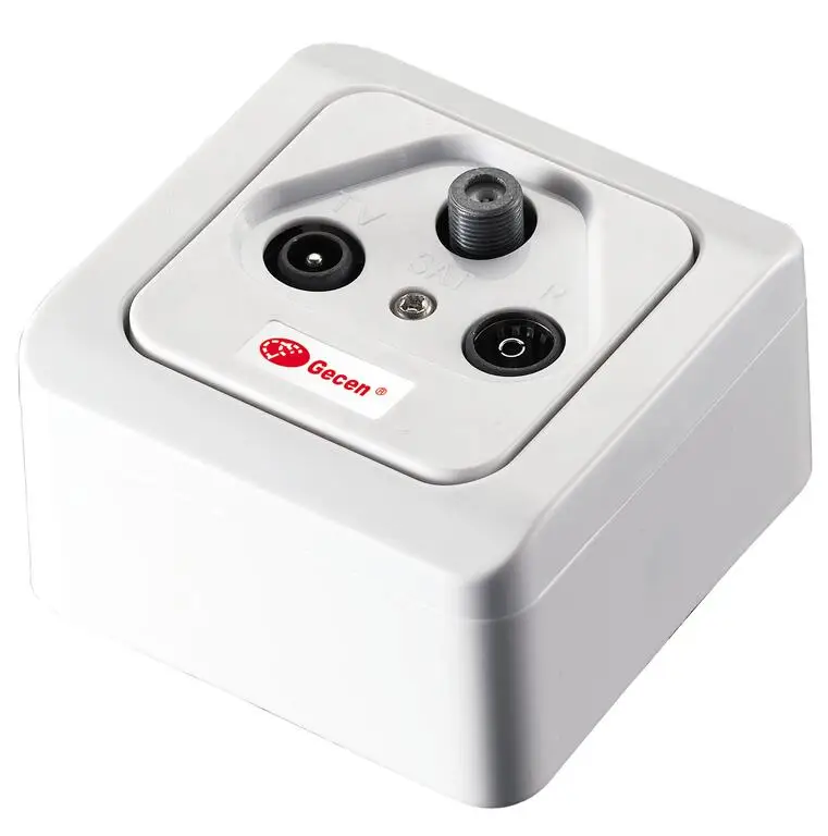 Gecen SATV TV Radio FM Wall socket Outlet Model GW-2203E end type