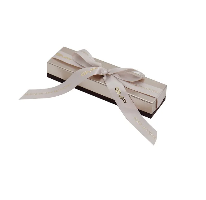 Custom rose gold ribbon closure printing logo gift packaging high quality paper jewelry box