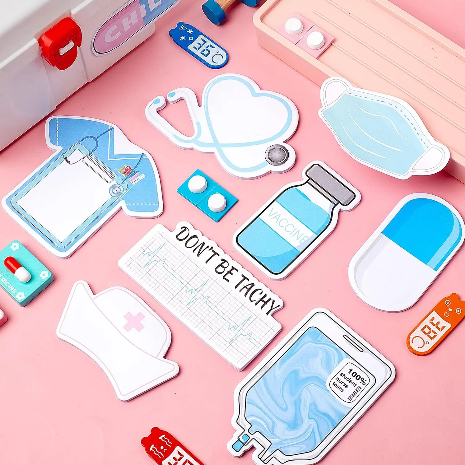 Nursing Essentials Medical Themed Mini Sticky Notes Assorted Sticky Note Pads Self Stick Cute Memo Pads for Nurse Gifts Hospital