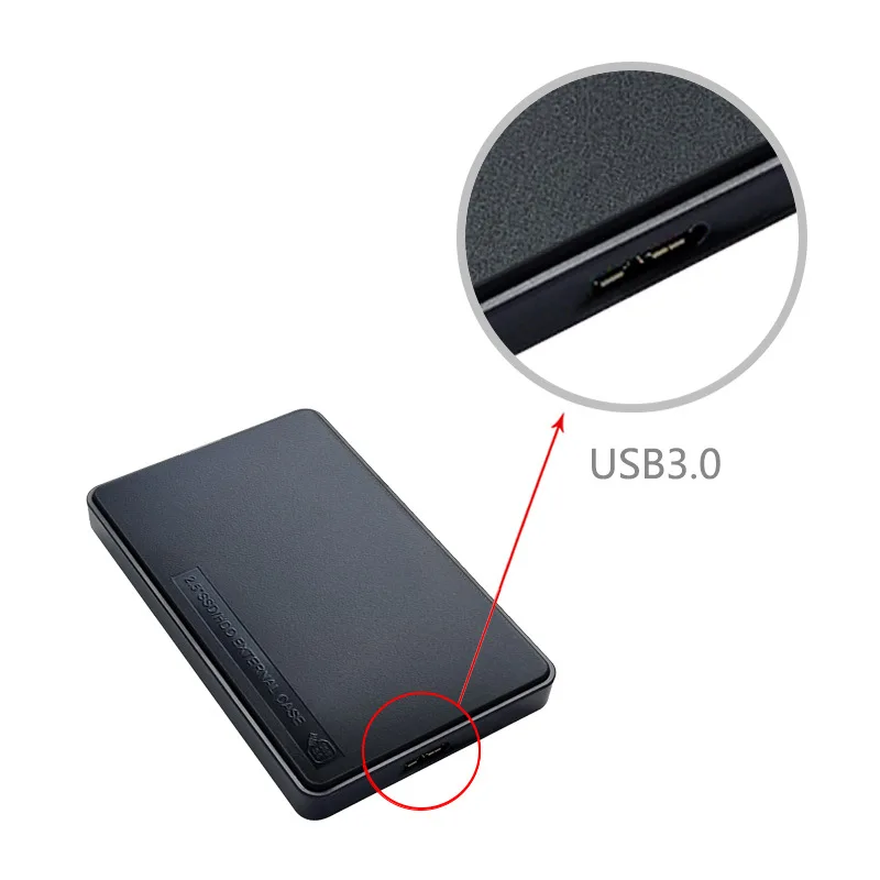 Tool Free Function Portable Laptop Plastic USB 3.0 External Storage 2TB 2.5 Inch Hard Drive Enclosure SATA HDD/SSD Case