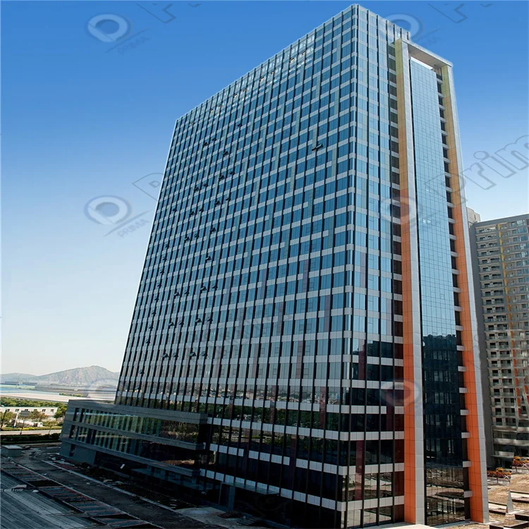 Aluminum Profile Curtain Wall Double Glazing Curtain Wall Modern Design Exterior Curtain Wall