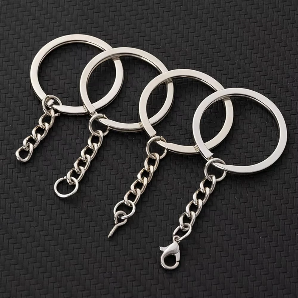 2025 Premium Quality Crafting Metal Keychain DIY Kit 30mm Nickel-Plated Metal Keychain DIY Accessories for Custom Keyrings