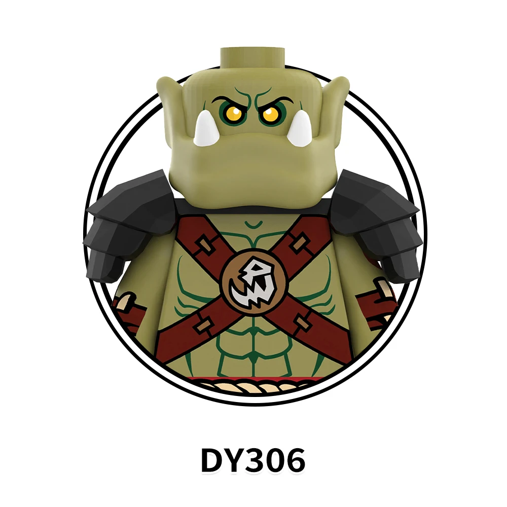 DY306-312 Medieval Military Army Orc Soldier Stormwind City Guard Green Purple Red Dragon Guard Mini Building Blocks Kids Toys