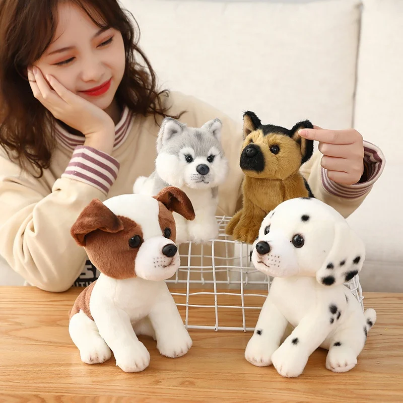 wholesale simulation german shepherd dog plush toy custom husky dalmatians stuffed animal toys