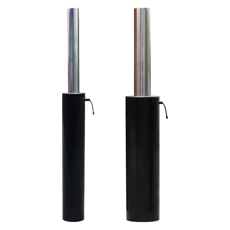 Sturdy Silver Metal Parking Bollards Electric Lifting Bollards with Remote Control Vehicle Barriers for Street Application